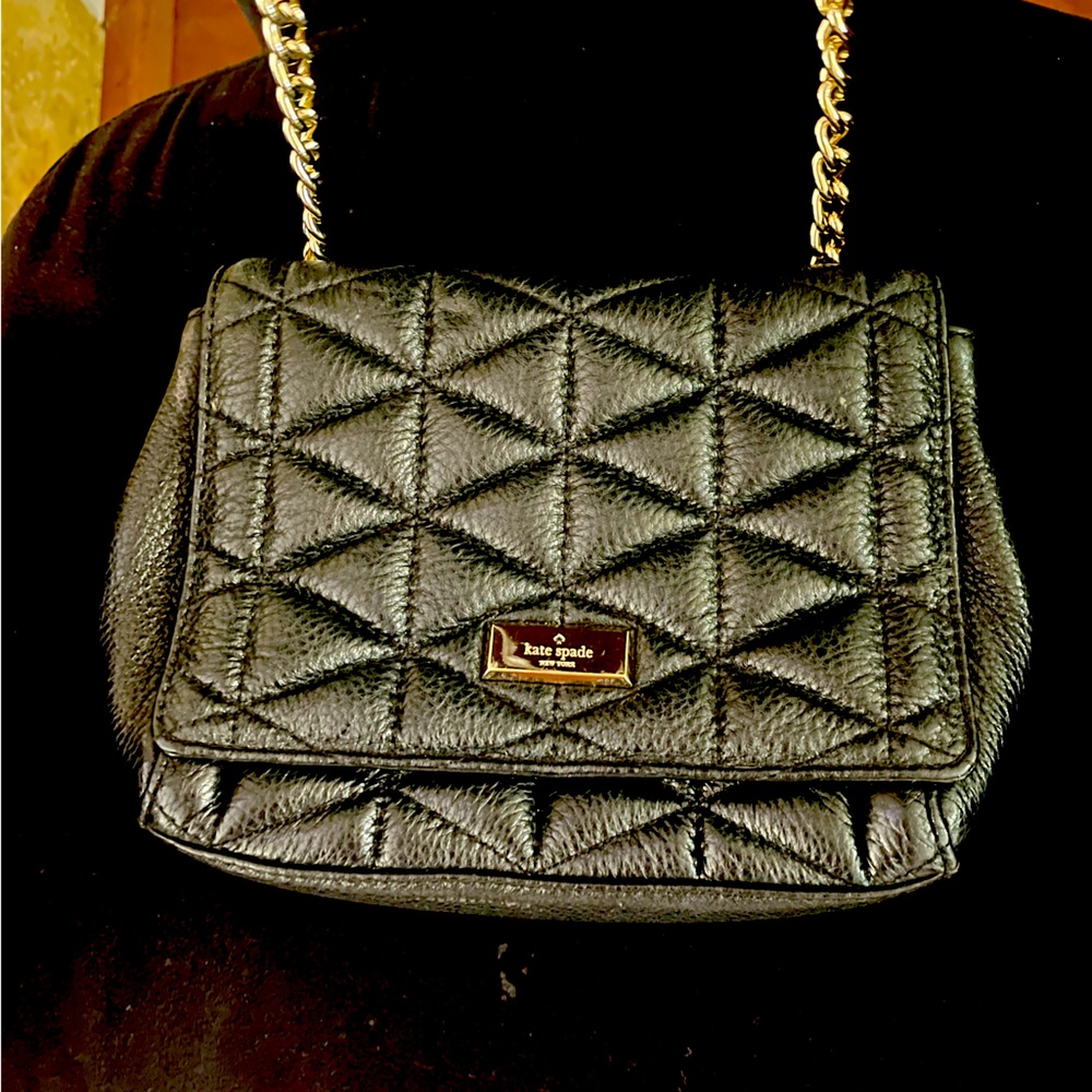 Kate Spade ♠️ black quilted purse - Picture 2 of 13
